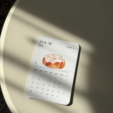 Elegant monthly calendar for January 2026, featuring minimalist design and watercolor illustration.