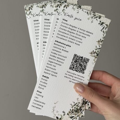 Elegant cocktail menu with wine, beer, and alcohol options, perfect for events and bar setups.